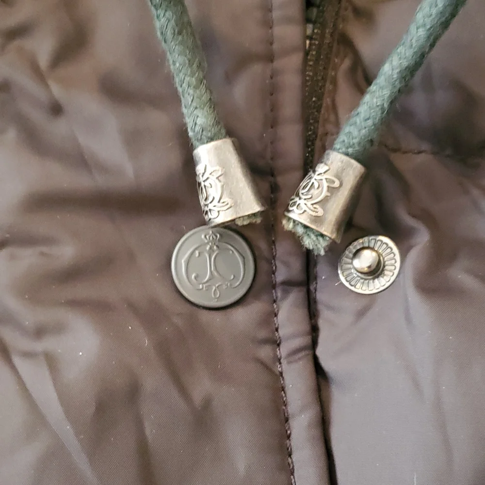 Juicy Couture Black Quilted Puffer Coat Sz Small - Picture 7 of 8